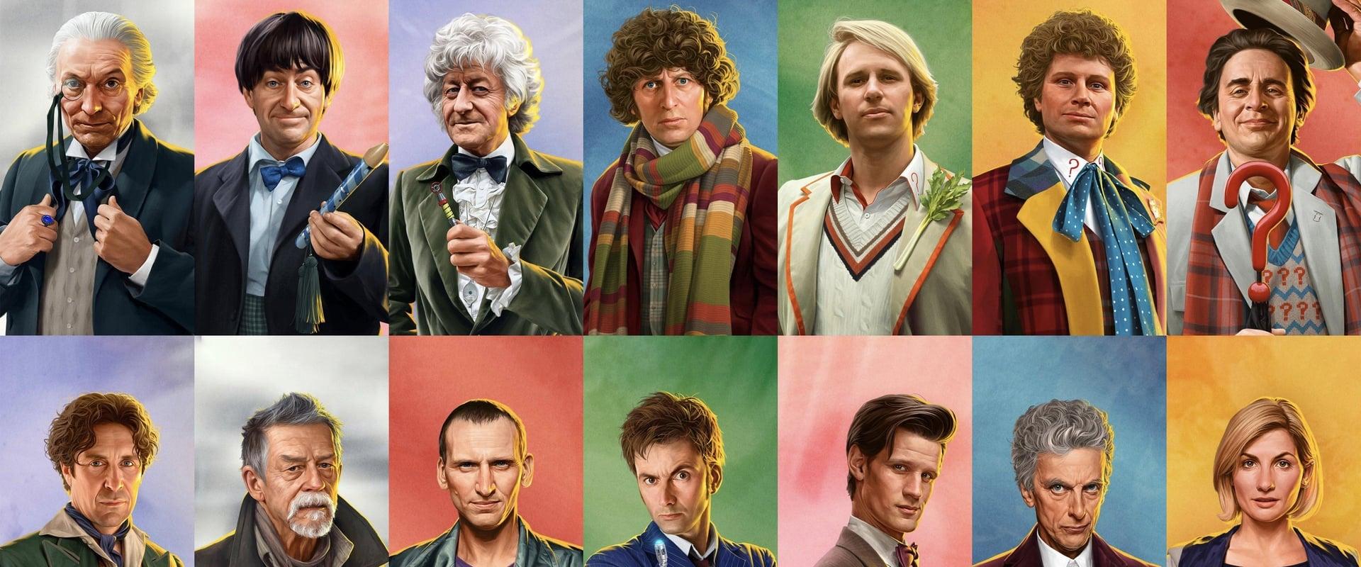 A grid of all the incarnations of Doctor Who